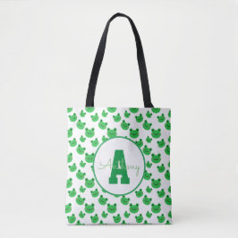 Sjabloon Kind van Froggy Monogram Terug naar schoo Tote Bag