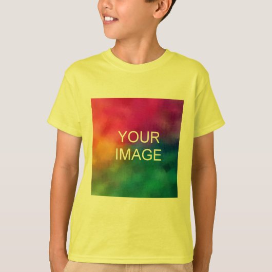Sjabloon Kinder jongens Gele T-shirts Foto tekst t (Voorkant)