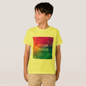 Sjabloon Kinder jongens Gele T-shirts Foto tekst t (Voorkant volledig)