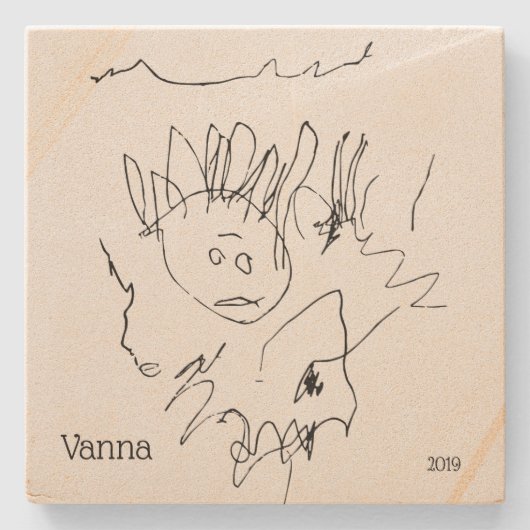 Sjabloon kindertekening keepomwille stenen onderzetter (Voorkant)