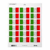 Sjabloon Klassieke Italiaanse adreslabel vrouw Etiket (Full Sheet)