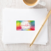 Sjabloon kleurrijke moderne regenboogmonogram Abst Etiket (Insitu)