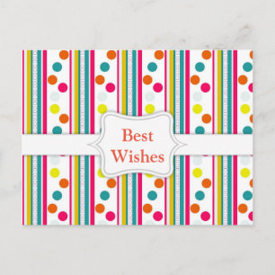 Sjabloon, kleurrijke poka Dots Briefkaart
