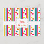 Sjabloon, kleurrijke Polka Dots Briefkaart (Voorkant)