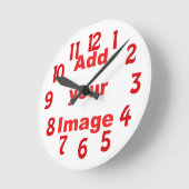 Sjabloon klok - Fun Red - voeg uw Afbeelding toe (Hoek)