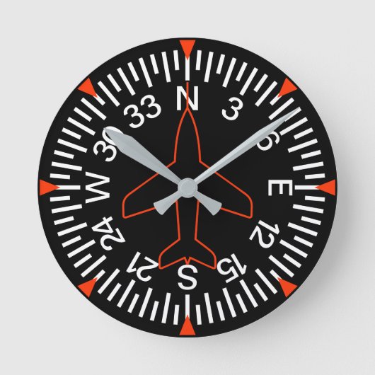 Sjabloon koersindicator vliegtuig ronde klok (Voorkant)