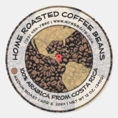 Sjabloon Koffiebonetiket Ronde Sticker (Voorkant)