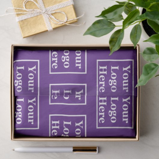 Sjabloon Koninklijke Paars Uw Logo hier Tissuepapier (Geschenk)