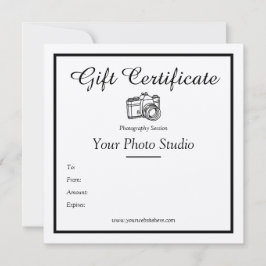 Sjabloon Kraft Paper Photography Gift Certificate