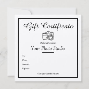 Sjabloon Kraft Paper Photography Gift Certificate