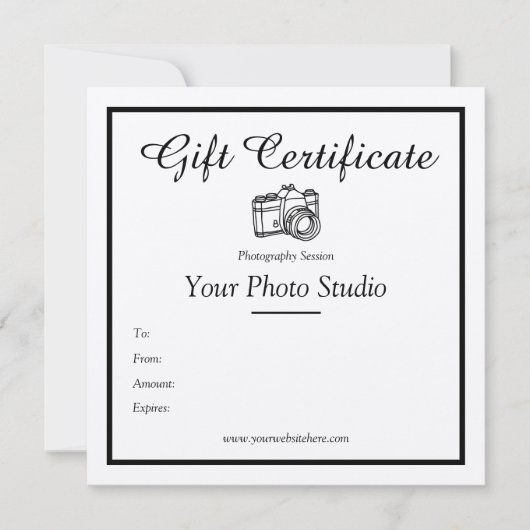 Sjabloon Kraft Paper Photography Gift Certificate (Voorkant)