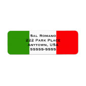 Sjabloon label voor retournering Italiaanse vlag (Voorkant)