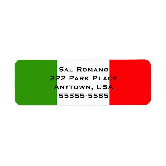 Sjabloon label voor retournering Italiaanse vlag (Voorkant)