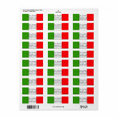 Sjabloon label voor retournering Italiaanse vlag (Full Sheet)