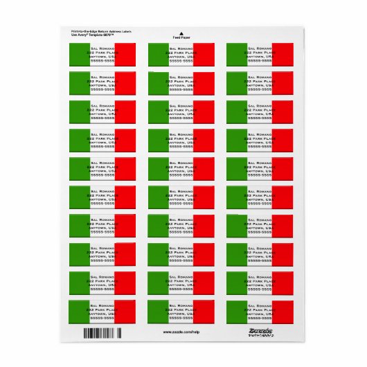 Sjabloon label voor retournering Italiaanse vlag (Full Sheet)