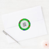 Sjabloon, Ladybug Border Ronde Sticker (Envelop)