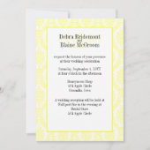 Sjabloon laserlemon Damask Pattern Wedding Kaart (Voorkant)