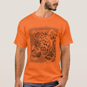 Sjabloon Leopard Hoofd Mannen Elegant Athletic Sin T-shirt