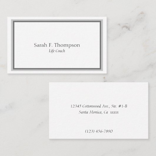 Sjabloon Life Coach Simple Neat & Clean - Visitekaartje (Voorkant / Achterkant)