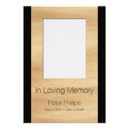 Sjabloon Lijst hout begrafeniskennisgeving afbeeld 8,9x12,7 Uitnodiging Kaart