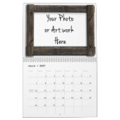 sjabloon "Lijst van hout" Kalender (Mar 2027)