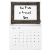 sjabloon "Lijst van hout" Kalender (Feb 2027)