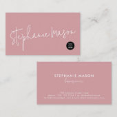 Sjabloon Logo Minimalistisch Script Eenvoudig Stof Visitekaartje (Voorkant / Achterkant)