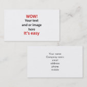 Sjabloon Maak je eigen Visitekaartje (Voorkant / Achterkant)