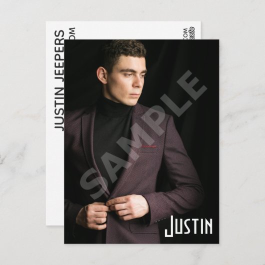 Sjabloon Mannelijke modelkopkaarten Briefkaart (Voorkant / Achterkant)