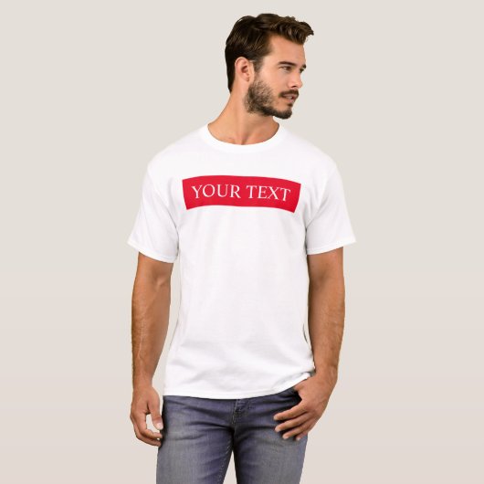  Sjabloon Mannen Modern Rood Wit Trendy T-shirt (Voorkant volledig)