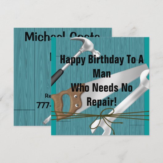 Sjabloon Mannen tools Kaart (Voorkant / Achterkant)