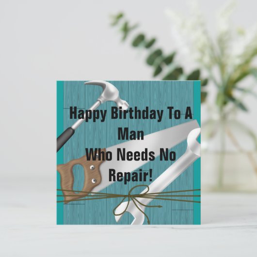 Sjabloon Mannen tools Kaart (Staand voorkant)