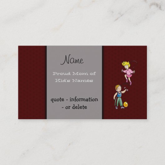 Sjabloon Mapprofielkaart Contactkaartje (Voorkant)