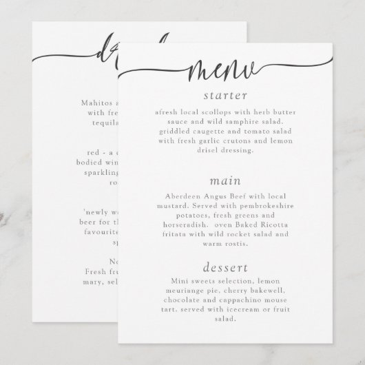 SJABLOON MENU 9, KAART (Voorkant / Achterkant)