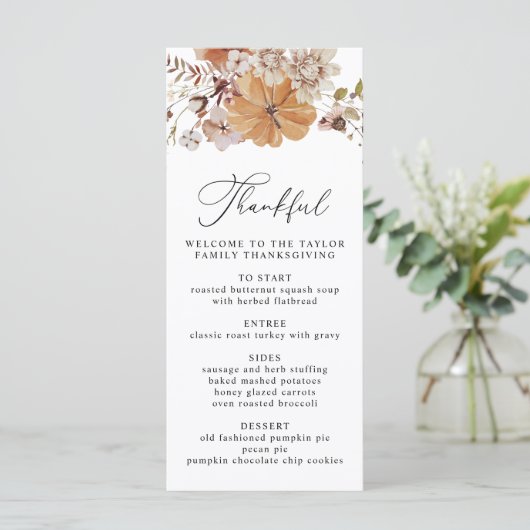 SJABLOON menu AMBER-Thanksgiving (Staand voorkant)