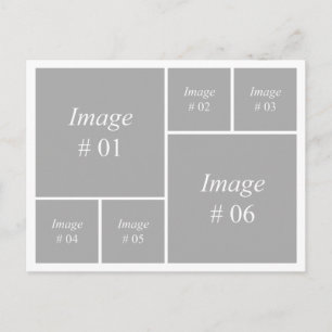 sjabloon met 6 vierkante afbeeldingen briefkaart