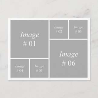 sjabloon met 6 vierkante afbeeldingen briefkaart