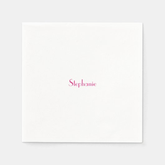 Sjabloon met aangepaste naammonogram Roze Wit 2023 Servet (Voorkant)