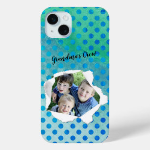 Sjabloon met gaatjes in stippen voor fotopapier pe iPhone 15 mini hoesje