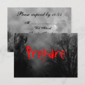 Sjabloon met Haunted Sky Halloween RSVP voorbereid (Voorkant / Achterkant)