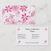 Sjabloon met roze Floral Profile Card Visitekaartje (Voorkant / Achterkant)