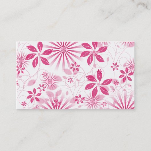 Sjabloon met roze Floral Profile Card Visitekaartje (Voorkant)