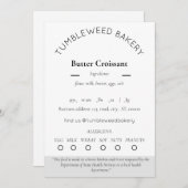 Sjabloon met voedseletiketten kaart (Voorkant / Achterkant)