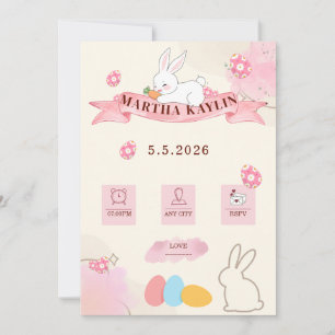 Sjabloon met zachte kleuren voor babyshower met kn kaart