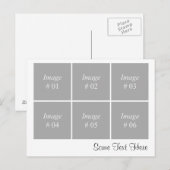 sjabloon met zes vierkante afbeeldingen en tekst briefkaart (Voorkant / Achterkant)