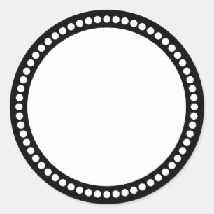 Sjabloon met zwart stippellijntje ronde sticker