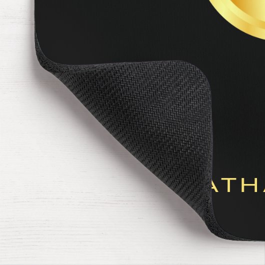 Sjabloon met zwarte en goudmonogrammen muismat (Hoek)