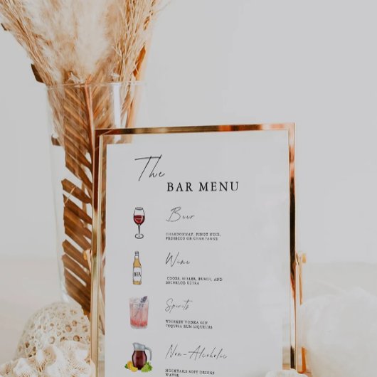 Sjabloon Minimalistisch Bar Menu Sign Poster