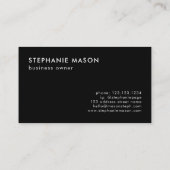 Sjabloon minimalistisch eenvoudig, modern zwart visitekaartje (Achterkant)