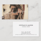 Sjabloon minimalistische aangepaste scriptfotograf visitekaartje (Voorkant / Achterkant)
